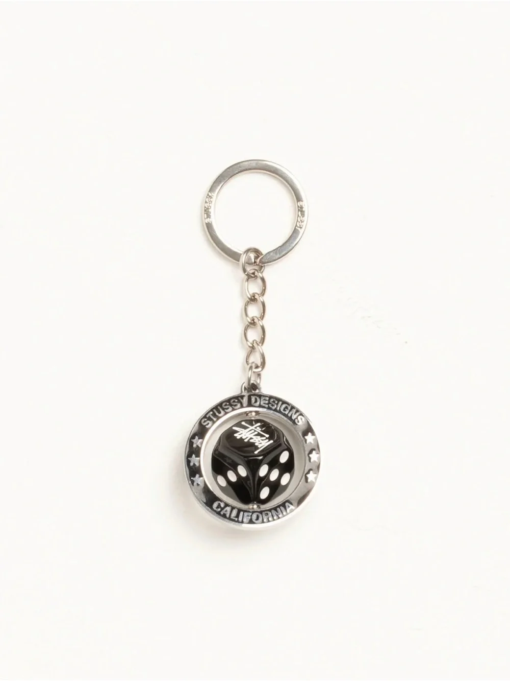 Stussy SPINNING DICE KEYCHAIN Silver